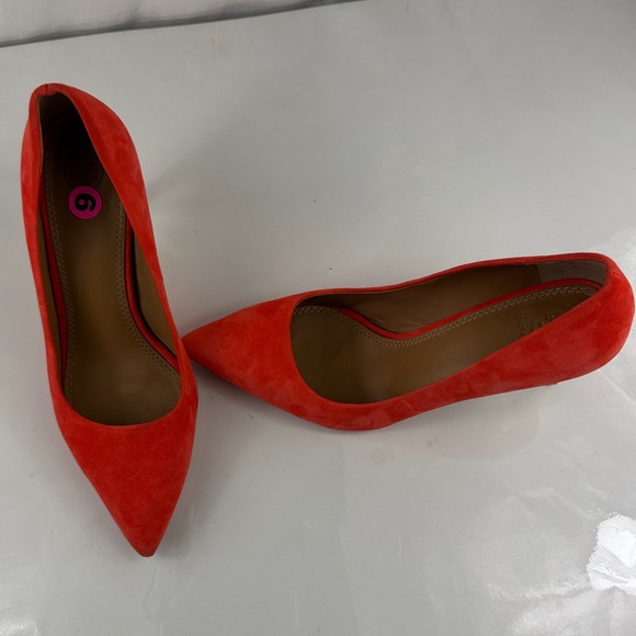 Tory Burch Elana Suede Orange Pumps-Sz 9 M